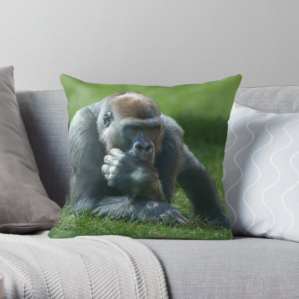 Gorilla Says Throw Pillow