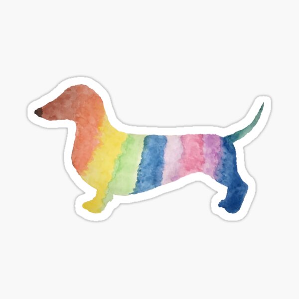 Rainbow Dachshund Sticker
