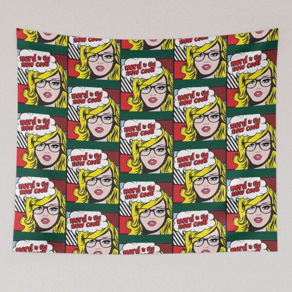 Item preview, Art Roy Lichtenstein Blonde Girl Motivational ,nerd is n the ew cool   designed and sold by MamaAwkwardd.