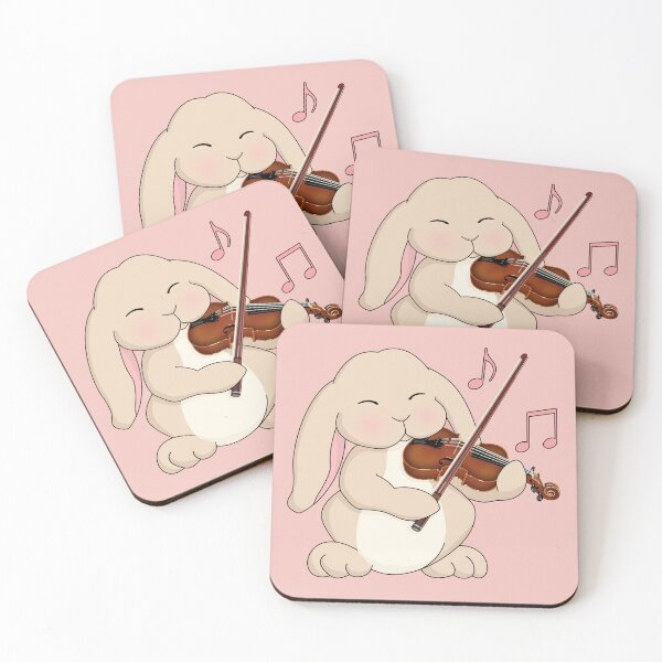 Item preview, Cute Rabbit Playing Violin - On Pink designed and sold by Jazznote.