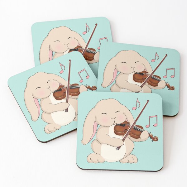 Item preview, Cute Rabbit Playing Violin - On Aqua designed and sold by Jazznote.
