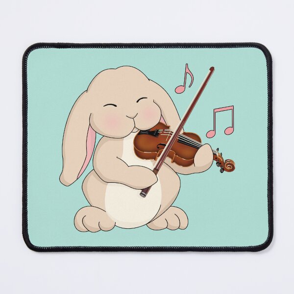 Item preview, Cute Rabbit Playing Violin - On Aqua designed and sold by Jazznote.