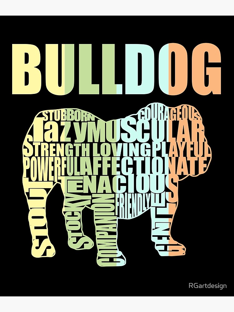 "Bulldog word cloud" Art Print by RGartdesign Redbubble