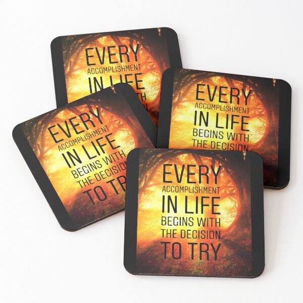 Item preview, Every accomplishment in life begins with the decision to try. Motivational qutoe designed and sold by Stories To Inspire - Motivational Jewish Quotes.