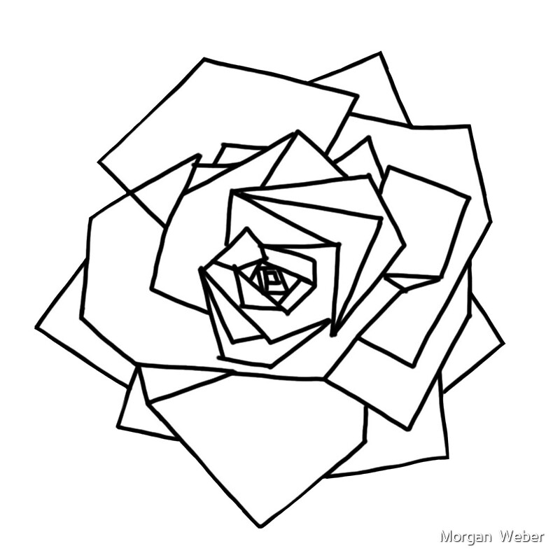 geometric rose drawing