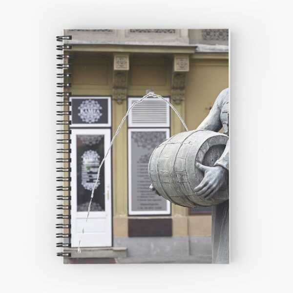 Item preview, a man holding a wine barrel monument in Sopron Hungary designed and sold by goceris.