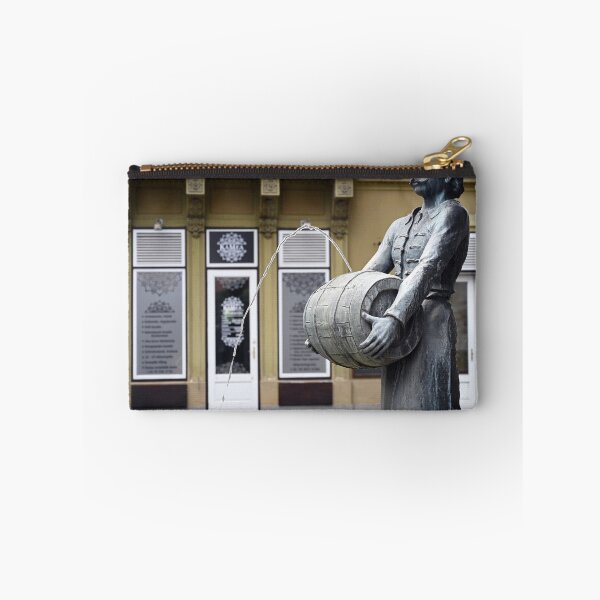 Item preview, a man holding a wine barrel monument in Sopron Hungary designed and sold by goceris.