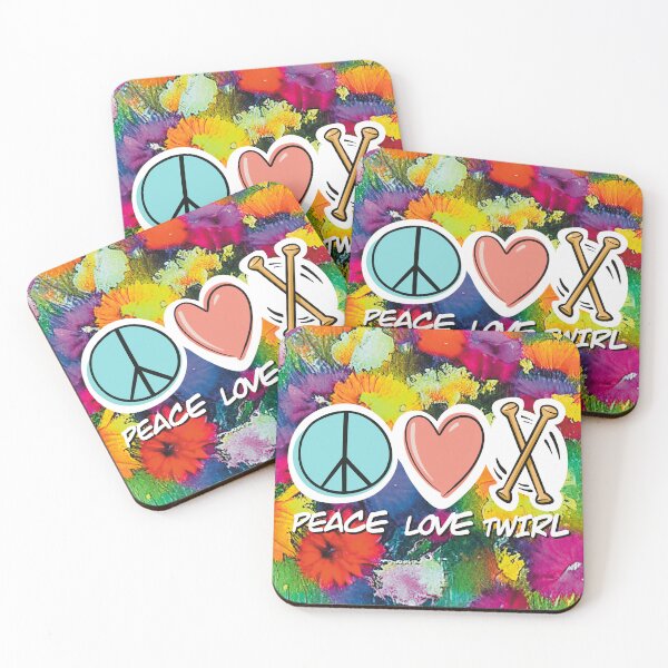 Item preview, Peace Love Twirl symbol Floral design designed and sold by SubtleSplit.