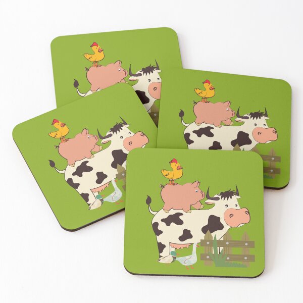 Item preview, farm animals at a fence designed and sold by Benlaniboutique.