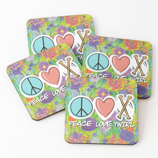 Item preview, Peace Love Twirl symbol pastel flowers design designed and sold by SubtleSplit.