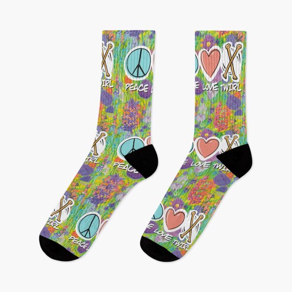 Item preview, Peace Love Twirl symbol pastel flowers design designed and sold by SubtleSplit.