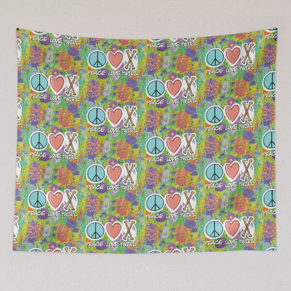 Item preview, Peace Love Twirl symbol pastel flowers design designed and sold by SubtleSplit.