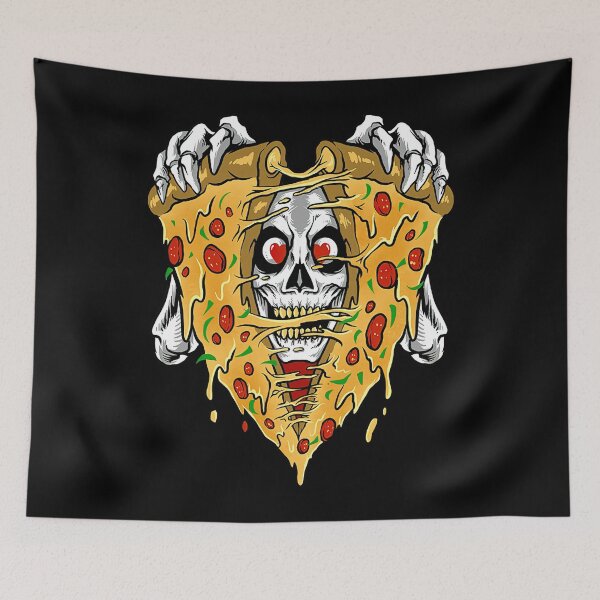 Item preview, Skull Open Pizza Art Graphic Halloween designed and sold by loat904.