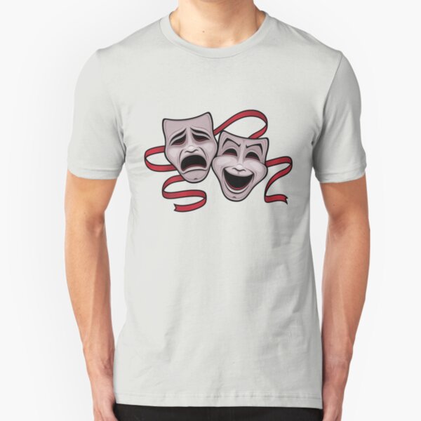 Comedy And Tragedy Theater Masks Slim Fit T-Shirt