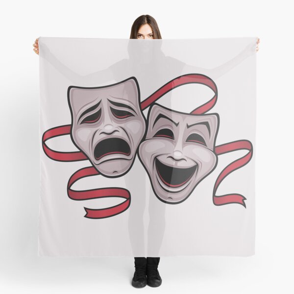 Comedy And Tragedy Theater Masks Scarf