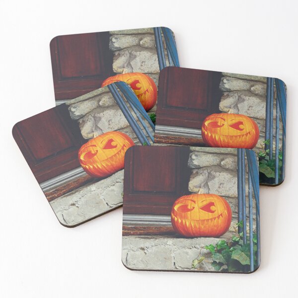Item preview, Halloween Pumpkin Face on Doorstep in France  designed and sold by CarolinaReina.