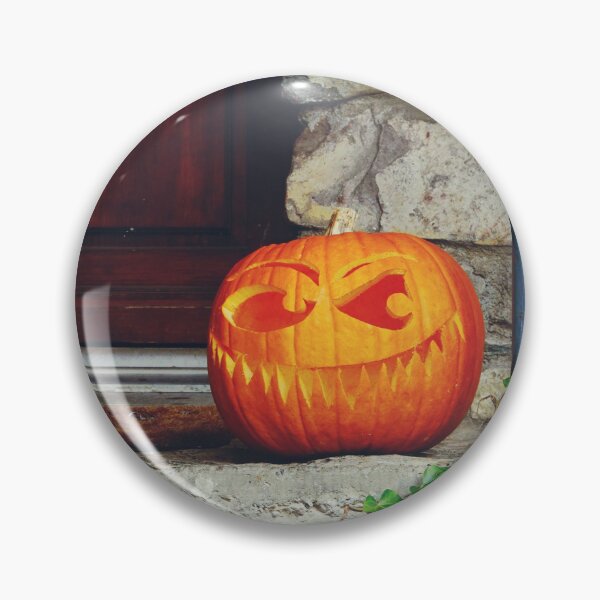 Item preview, Halloween Pumpkin Face on Doorstep in France  designed and sold by CarolinaReina.