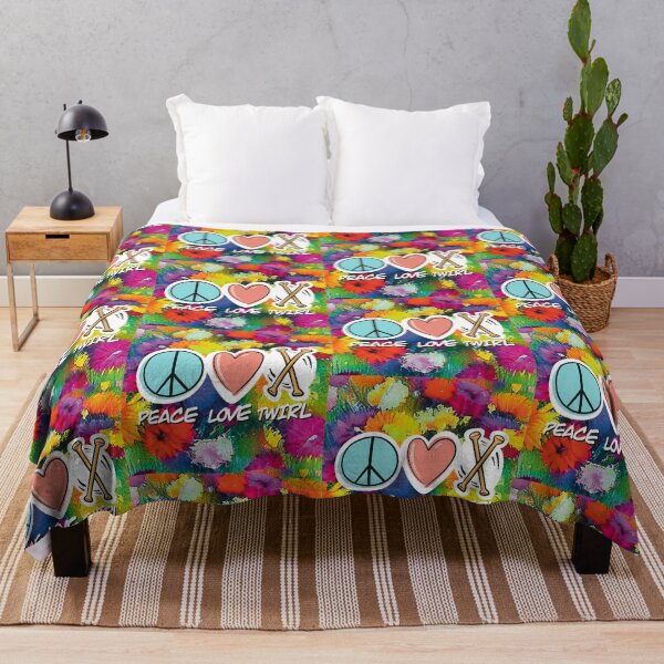 Item preview, Peace Love Twirl symbol Floral design designed and sold by SubtleSplit.