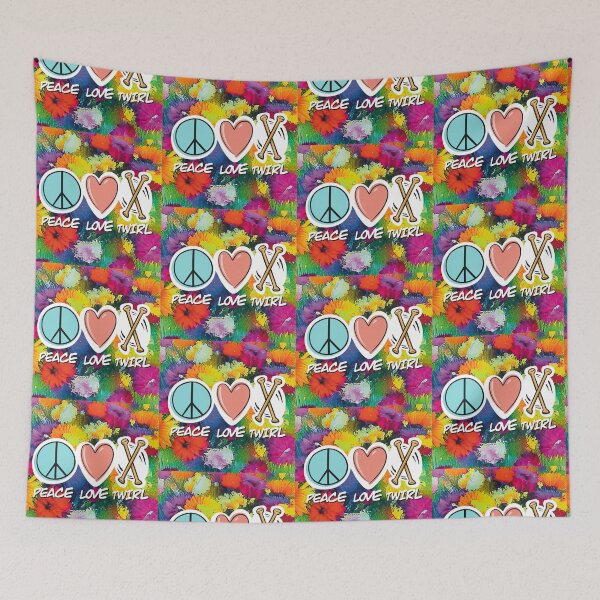 Item preview, Peace Love Twirl symbol Floral design designed and sold by SubtleSplit.