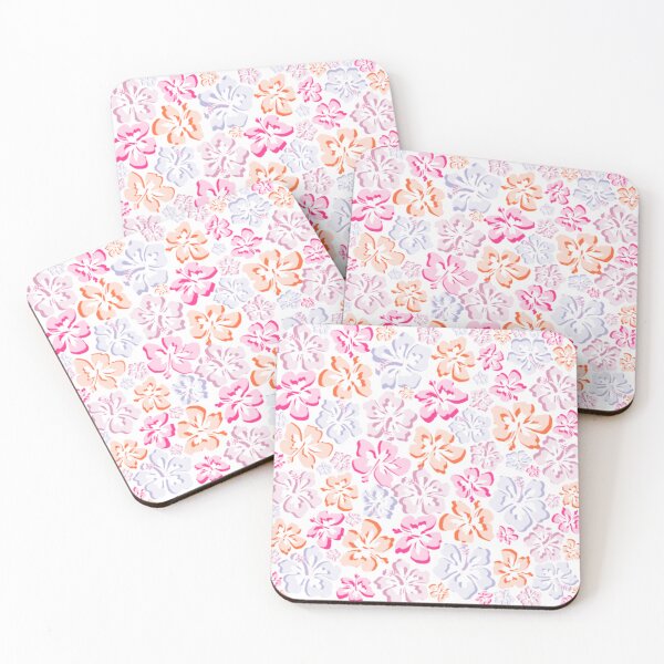 Item preview, tropical hawaiian flowers (pink & orange) designed and sold by stainedauroras.