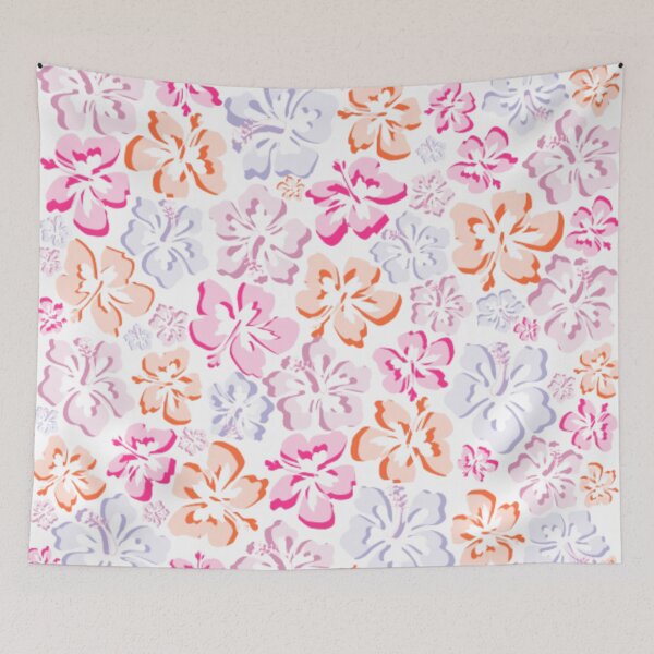 Item preview, tropical hawaiian flowers (pink & orange) designed and sold by stainedauroras.