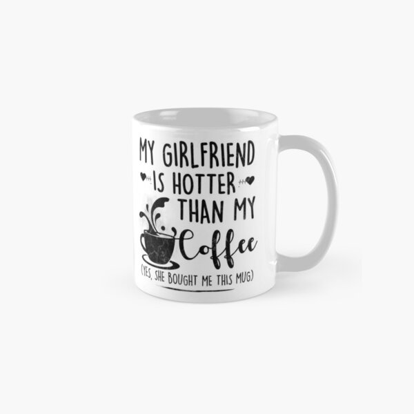 Personalized Mug - Christmas Kissing Couple - My boyfriend is hotter than  hot cocoa - Valentines Gifts For Boyfriend
