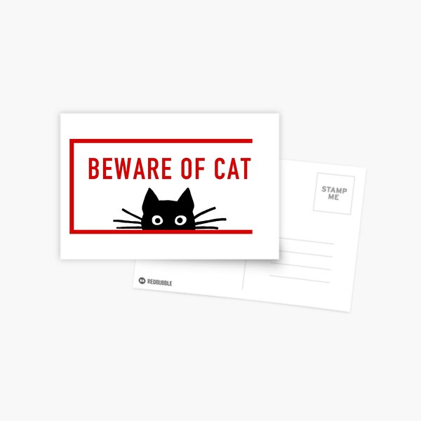 Item preview, BEWARE OF CAT | Sneaky Black Cat designed and sold by Jenn Inashvili.