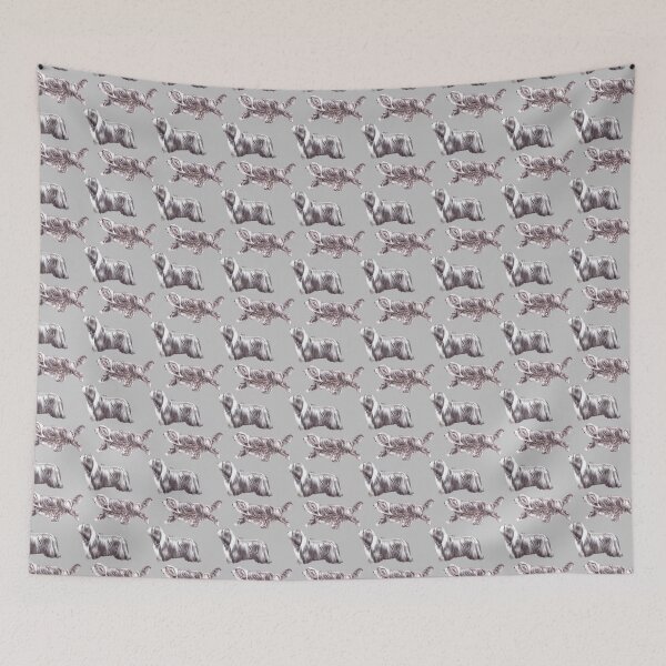 Item preview, Bearded Collie Repeat Pattern designed and sold by Amber Westwood.