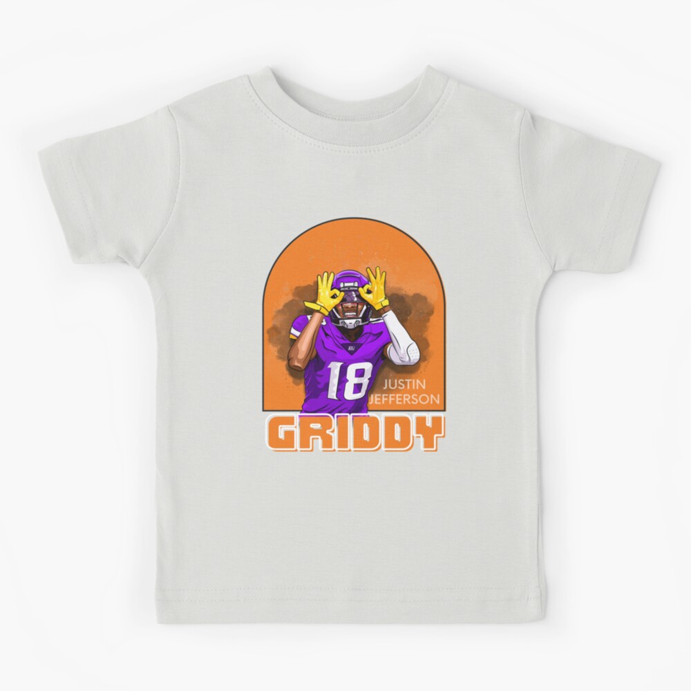 : Getting Griddy Youth Short Sleeve T-Shirt Funny endzone Dance  Performed by Vickings Justin Jefferson Athletic Heather: Clothing, Shoes &  Jewelry