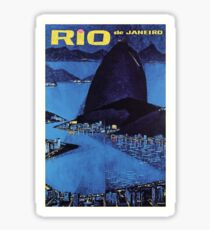 1963 Rio De Janeiro Brazil Travel Poster Sticker