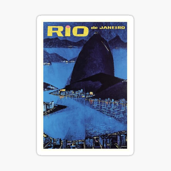 Item preview, 1963 Rio De Janeiro Brazil Travel Poster designed and sold by retrographics.