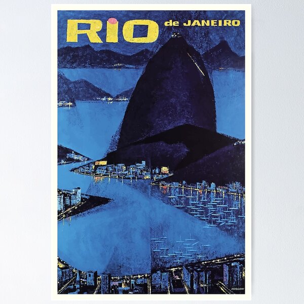 Item preview, 1963 Rio De Janeiro Brazil Travel Poster designed and sold by retrographics.