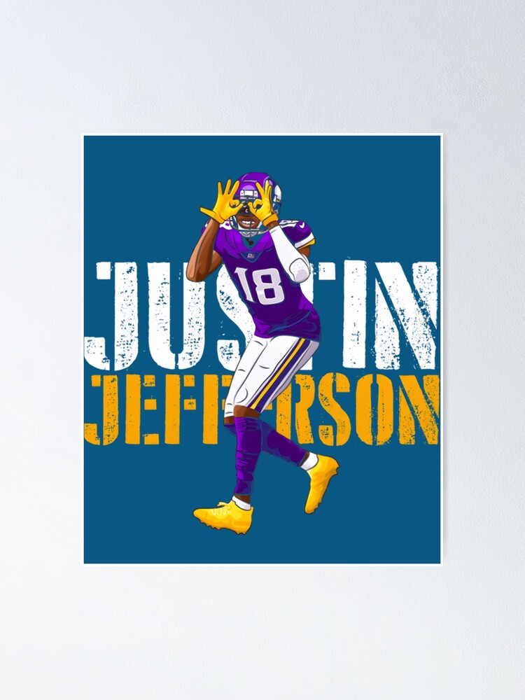 Justin Jefferson Best Catch Poster Minnesota Vikings Vintage 