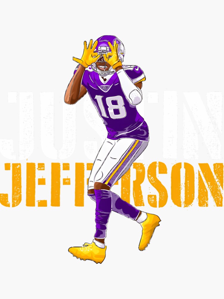 Justin Jefferson Graphic Toon Minnesota Vikings Football Griddy