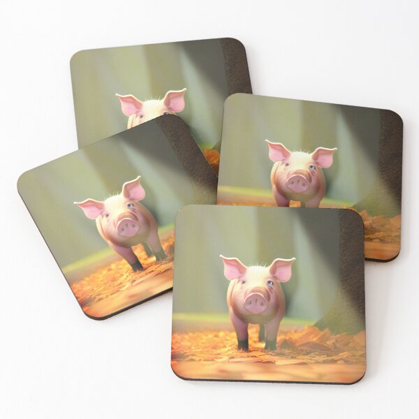 Item preview, piggy in a forest designed and sold by InkDropFalls.
