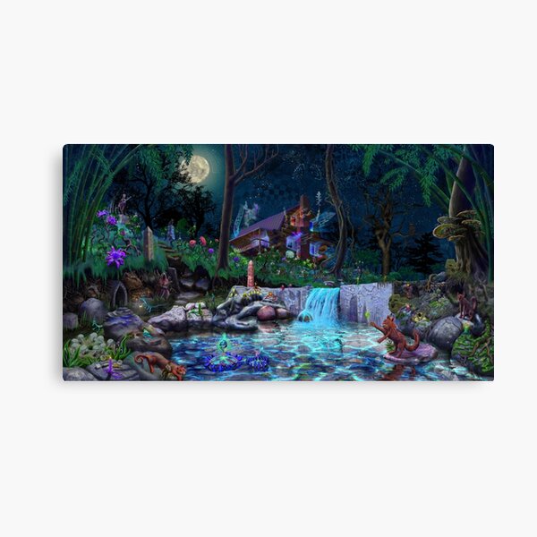 The PsyCabin - Trippy Psychedelic Visionary Garden Canvas Print
