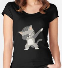Dabbing Cat T-Shirt Women's Fitted Scoop T-Shirt
