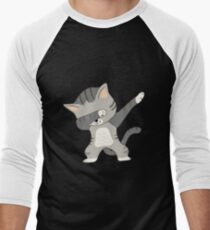 Abtuckendes Katzen-T-Shirt Baseballshirt mit 3/4-Arm