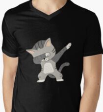 Abtuckendes Katzen-T-Shirt T-Shirt mit V-Ausschnitt