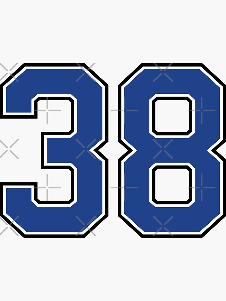 Number 38 lucky sports jersey thirty eight | Sticker