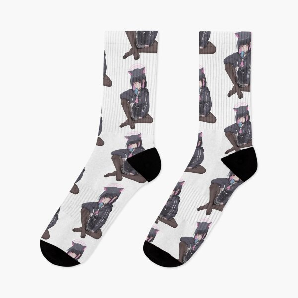 Item preview, Kyouyama Kazusa Wearing Black Thighs Sitting designed and sold by Risumu.