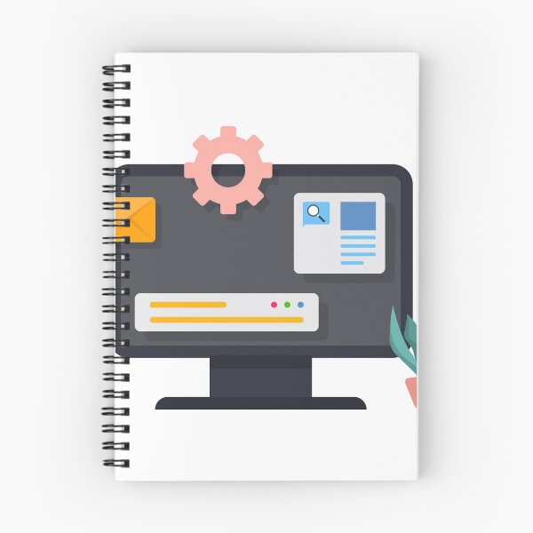 Item preview, Computer with open pages, template for web designed and sold by GraphicMall.