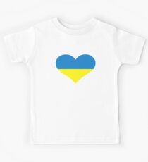 Ukraine heart flag Kids Tee