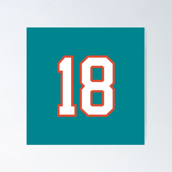 Item preview, Sports Number 18, white orange color lucky sport eighteen designed and sold by ArtIsParty.