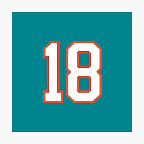 Item preview, Sports Number 18, white orange color lucky sport eighteen designed and sold by ArtIsParty.