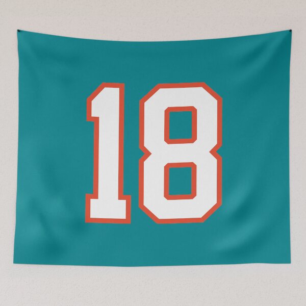 Item preview, Sports Number 18, white orange color lucky sport eighteen designed and sold by ArtIsParty.