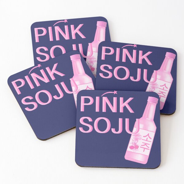 Item preview, Pink soju Cherry flavoured korean pink soju bottle hangul writing cute cherry blossoms kawaii   designed and sold by Lemonshaaark.