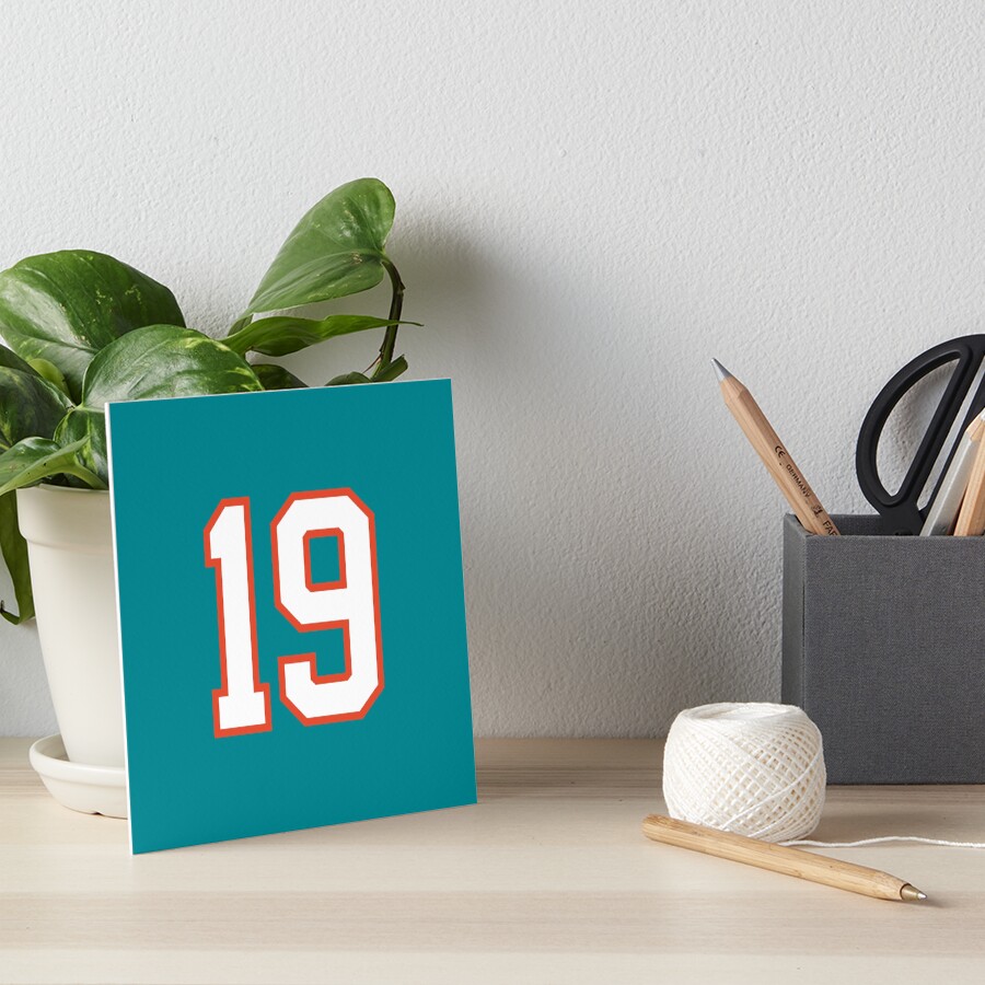 "Sports Number 19, white orange color lucky sport Art Board
