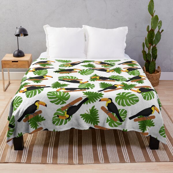 Item preview, Toucan pattern design with tropical leaves. Toucan background. Tropical birds and leaves pattern designed and sold by GulArt.