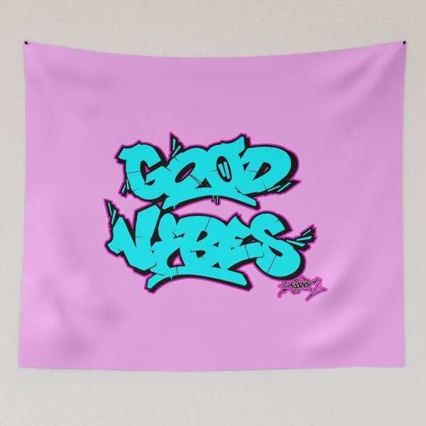 Item preview, LIGHT BLUE GOOD VIBES BY ESONE URBAN GRAFFITI STREET STYLE  designed and sold by GraffitiBomberZ.